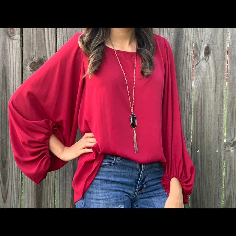 Burgundy top